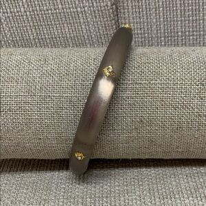 Alexis Bittar Gold Tone and Tan Luminous Bangle Bracelet